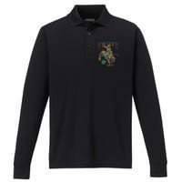 Pbr Professional Bull Riders Live To Ride Rodeo Pbr Logo Performance Long Sleeve Polo