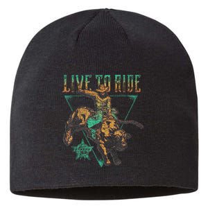 Pbr Professional Bull Riders Live To Ride Rodeo Pbr Logo Sustainable Beanie