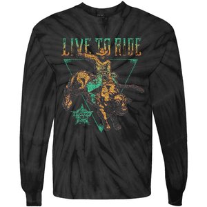 Pbr Professional Bull Riders Live To Ride Rodeo Pbr Logo Tie-Dye Long Sleeve Shirt