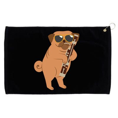 Pug Playing Bassoon Player Dog Bassoonist Musician Grommeted Golf Towel