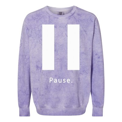 Pause. Pause Button Colorblast Crewneck Sweatshirt