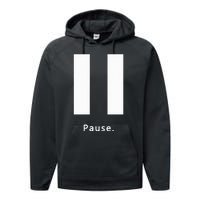 Pause. Pause Button Performance Fleece Hoodie