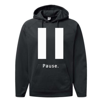 Pause. Pause Button Performance Fleece Hoodie