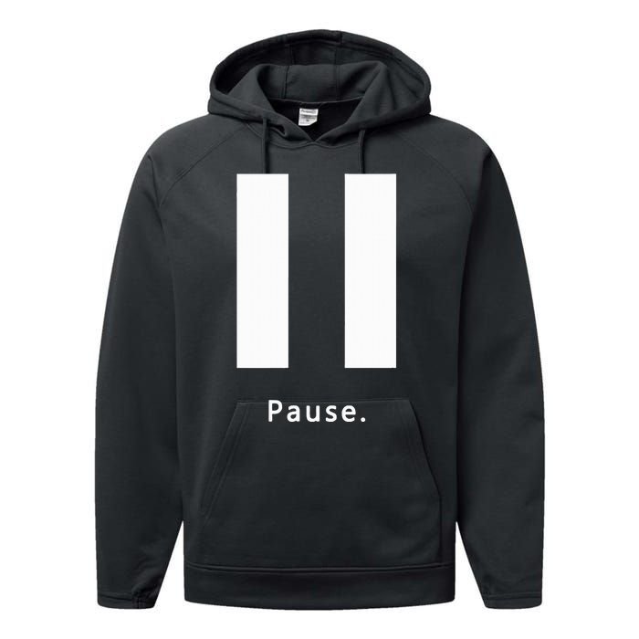 Pause. Pause Button Performance Fleece Hoodie