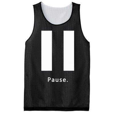 Pause. Pause Button Mesh Reversible Basketball Jersey Tank