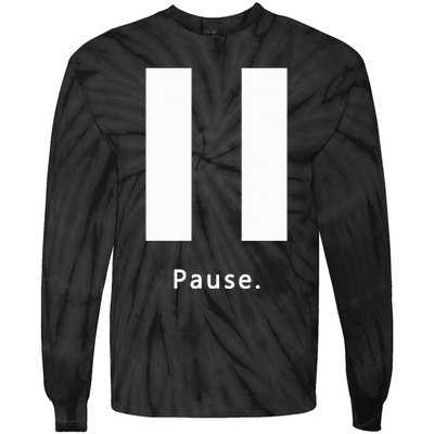 Pause. Pause Button Tie-Dye Long Sleeve Shirt