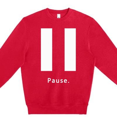 Pause. Pause Button Premium Crewneck Sweatshirt