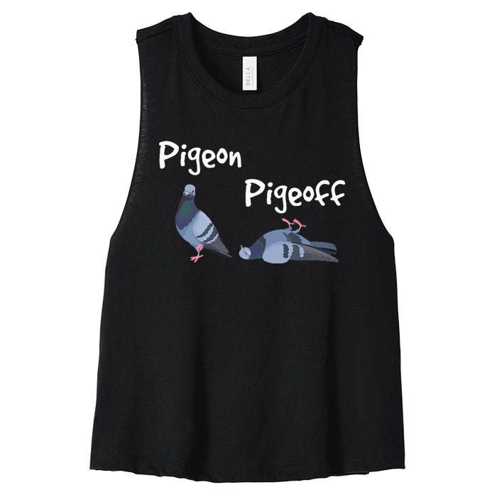 Pigeon Pigeoff Bird Birdwatcher Birdwatching Pigeon Racing Women's Racerback Cropped Tank