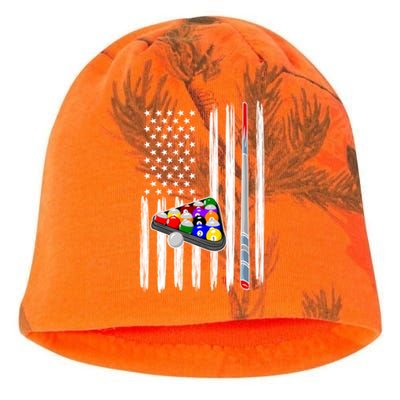 Pool Player Billiards Cue Balls Distressed American Flag Cute Gift Kati - Camo Knit Beanie