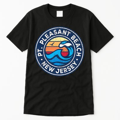 Point Pleasant Beach New Jersey Nj Vintage Nautical Waves De Tall T-Shirt