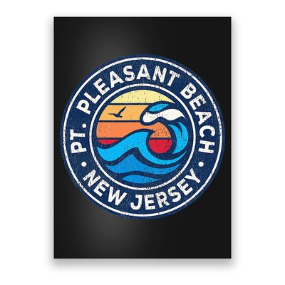 Point Pleasant Beach New Jersey Nj Vintage Nautical Waves De Poster
