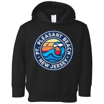 Point Pleasant Beach New Jersey Nj Vintage Nautical Waves De Toddler Hoodie