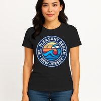 Point Pleasant Beach New Jersey Nj Vintage Nautical Waves De Womens T-Shirt