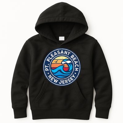 Point Pleasant Beach New Jersey Nj Vintage Nautical Waves De Kids Hoodie