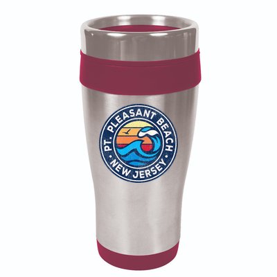Point Pleasant Beach New Jersey Nj Vintage Nautical Waves De 16oz Travel Tumbler