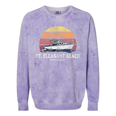 Point Pleasant Beach Nj Vintage Boating 70s Retro Boat Desig Colorblast Crewneck Sweatshirt