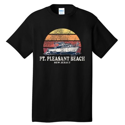 Point Pleasant Beach Nj Vintage Boating 70s Retro Boat Desig Tall T-Shirt