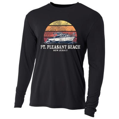 Point Pleasant Beach Nj Vintage Boating 70s Retro Boat Desig Cooling Performance Long Sleeve Crew