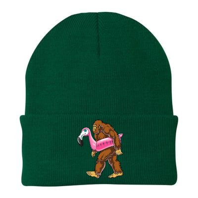 Pool Party Bigfoot Flamingo Wo Sasquatch Pink Float Knit Cap Winter Beanie