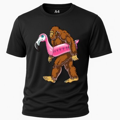 Pool Party Bigfoot Flamingo Wo Sasquatch Pink Float Performance Shirt