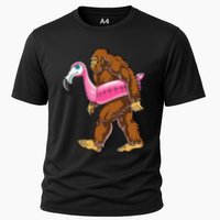 Pool Party Bigfoot Flamingo Wo Sasquatch Pink Float Performance Shirt
