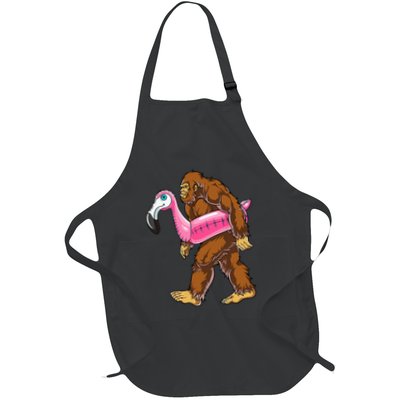 Pool Party Bigfoot Flamingo Wo Sasquatch Pink Float Apron