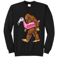 Pool Party Bigfoot Flamingo Wo Sasquatch Pink Float Sweatshirt