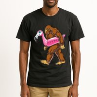 Pool Party Bigfoot Flamingo Wo Sasquatch Pink Float Tall T-Shirt