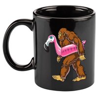 Pool Party Bigfoot Flamingo Wo Sasquatch Pink Float 11oz C Handle Ceramic Mug
