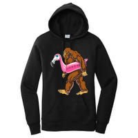 Pool Party Bigfoot Flamingo Wo Sasquatch Pink Float Women's Pullover Hoodie