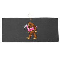 Pool Party Bigfoot Flamingo Wo Sasquatch Pink Float Large Microfiber Waffle Golf Towel