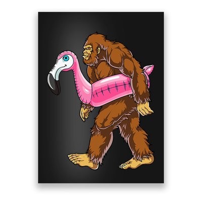 Pool Party Bigfoot Flamingo Wo Sasquatch Pink Float Poster
