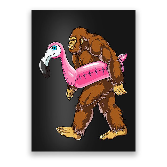 Pool Party Bigfoot Flamingo Wo Sasquatch Pink Float Poster