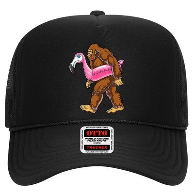 Pool Party Bigfoot Flamingo Wo Sasquatch Pink Float Trucker Hat