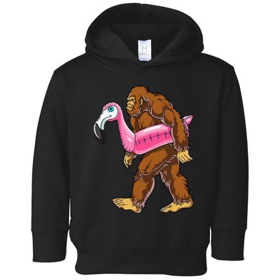 Pool Party Bigfoot Flamingo Wo Sasquatch Pink Float Toddler Hoodie