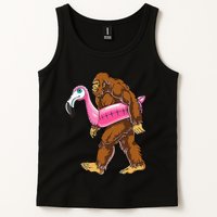 Pool Party Bigfoot Flamingo Wo Sasquatch Pink Float Tank Top