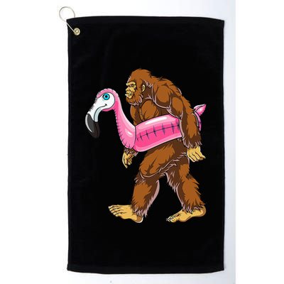 Pool Party Bigfoot Flamingo Wo Sasquatch Pink Float Golf Towel
