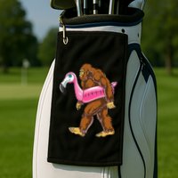 Pool Party Bigfoot Flamingo Wo Sasquatch Pink Float Golf Towel