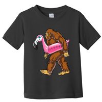 Pool Party Bigfoot Flamingo Wo Sasquatch Pink Float Toddler T-Shirt