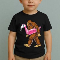 Pool Party Bigfoot Flamingo Wo Sasquatch Pink Float Toddler T-Shirt