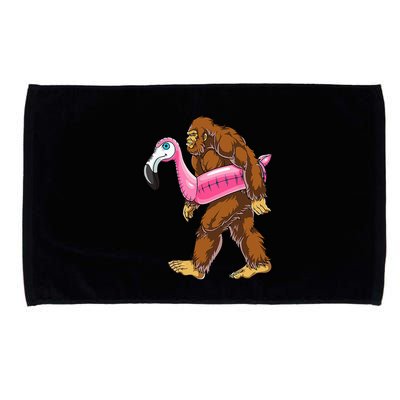Pool Party Bigfoot Flamingo Wo Sasquatch Pink Float Microfiber Hand Towel