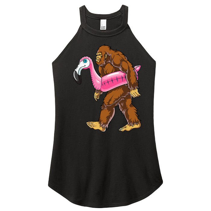 Pool Party Bigfoot Flamingo Wo Sasquatch Pink Float Women's Perfect Tri Rocker Tank