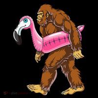 Pool Party Bigfoot Flamingo Wo Sasquatch Pink Float Wool Snapback Cap