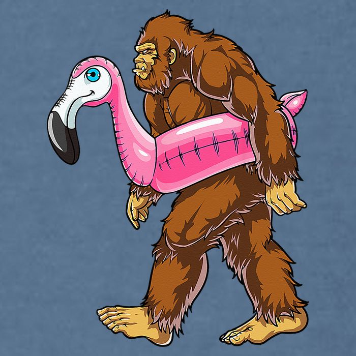 Pool Party Bigfoot Flamingo Wo Sasquatch Pink Float Garment-Dyed Sweatshirt