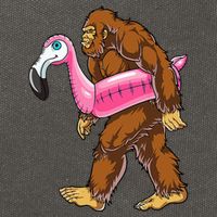 Pool Party Bigfoot Flamingo Wo Sasquatch Pink Float Cotton Canvas Backpack