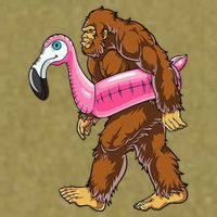 Pool Party Bigfoot Flamingo Wo Sasquatch Pink Float Garment-Dyed Women's Muscle Tee