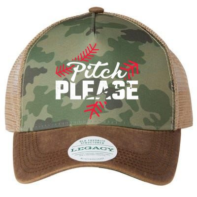 Pitch Please Baseball Cute Gift Legacy Tie Dye Trucker Hat