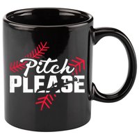 Pitch Please Baseball Cute Gift 11oz C Handle Ceramic Mug