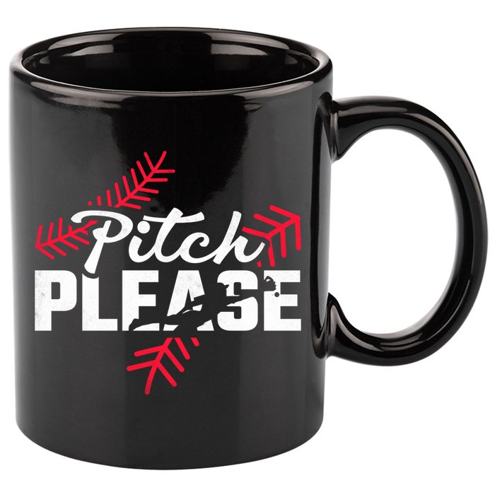 Pitch Please Baseball Cute Gift 11oz C Handle Ceramic Mug