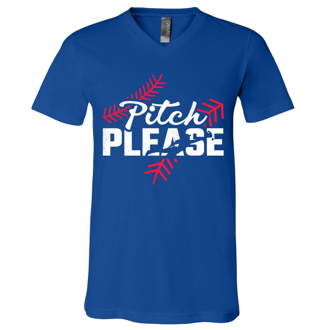 Pitch Please Baseball Cute Gift V-Neck T-Shirt